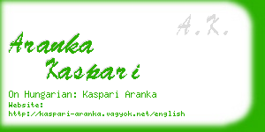 aranka kaspari business card